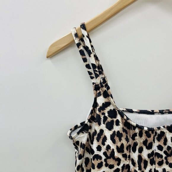 Swim Solutions Womens Size 14 Animal Printed Pleat-Front Tankini Top $78 887 - Picture 4 of 9